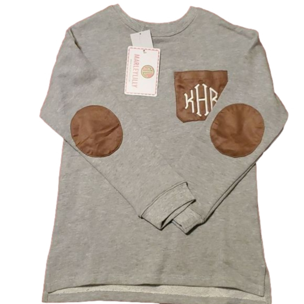 Marleylilly Monogrmmed Preppy Patch Sweatshirt Size Youth Medium